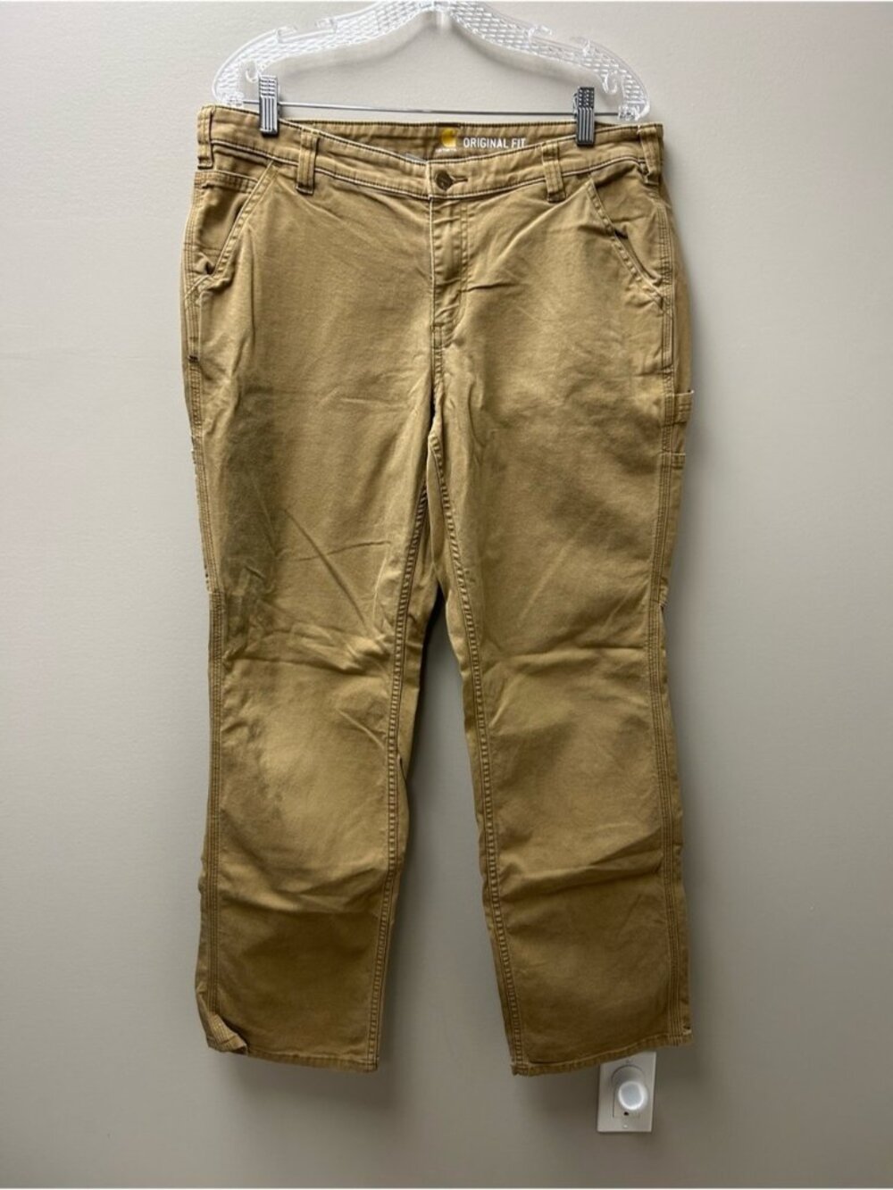 Carhartt Women’s Original Fit Tan Canvas Carpenter Pants
